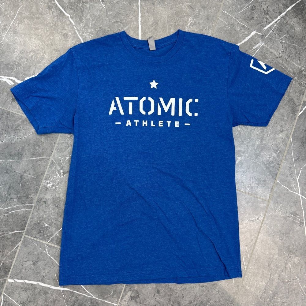Atomic Athlete Blue Legs Feed The Wolf Mens Graphic TShirt Size M